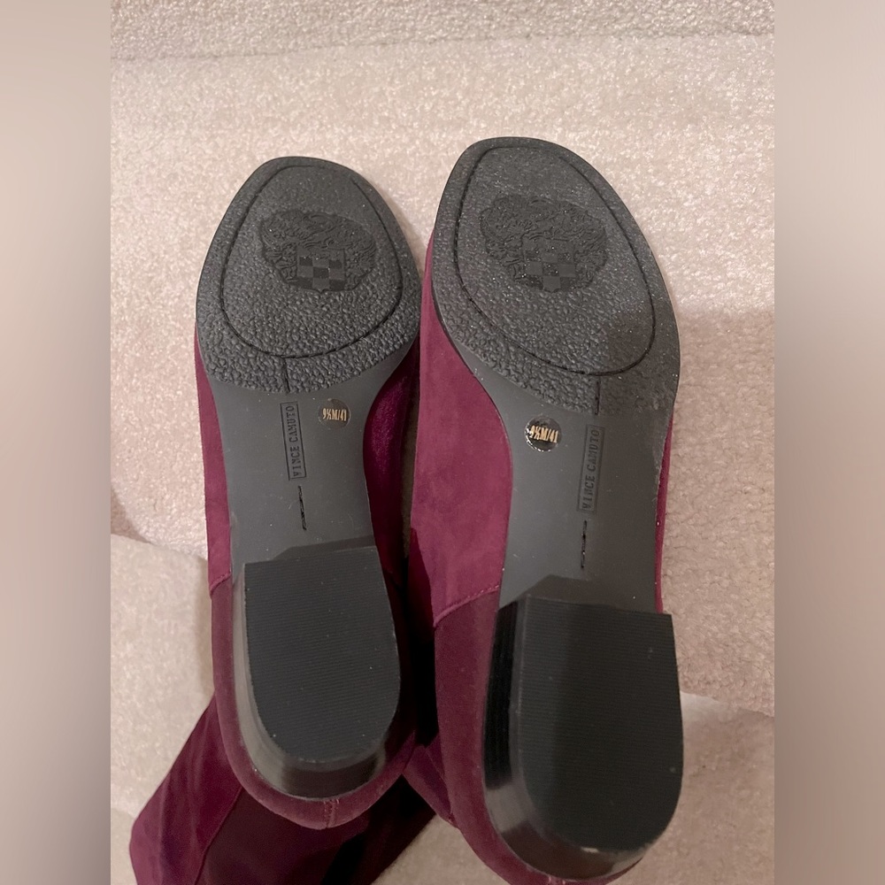 Vince Camuto Over the Knee Boot 9.5 Burgundy Suede - Picture 3 of 3